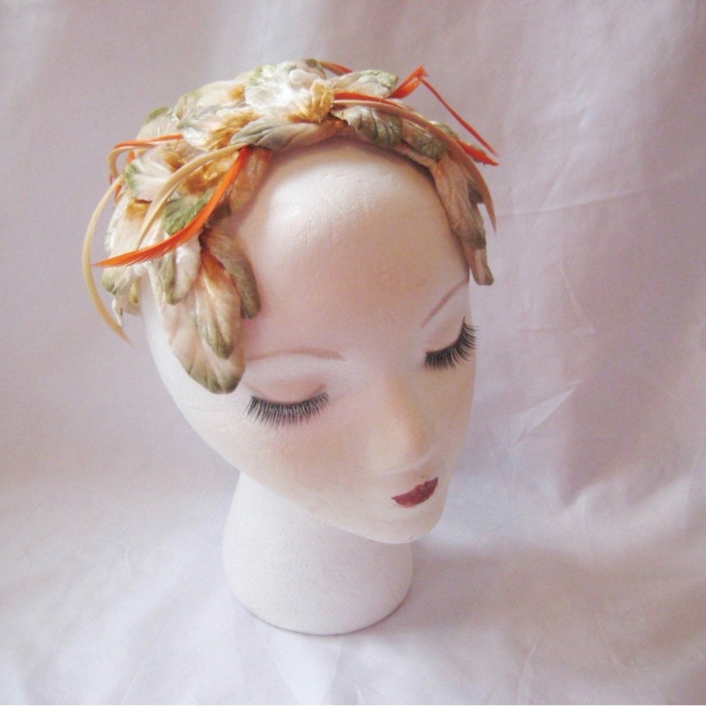 Vintage 1950s Elegant Floral Headband